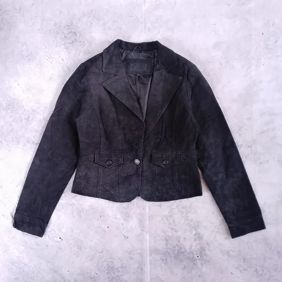 SUZY SHIER Women's Black Suede Blazer Jacket - Picture 9 of 11